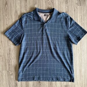 Arrow Men's Navy Polo with White Windowpane Check Men’s XXL